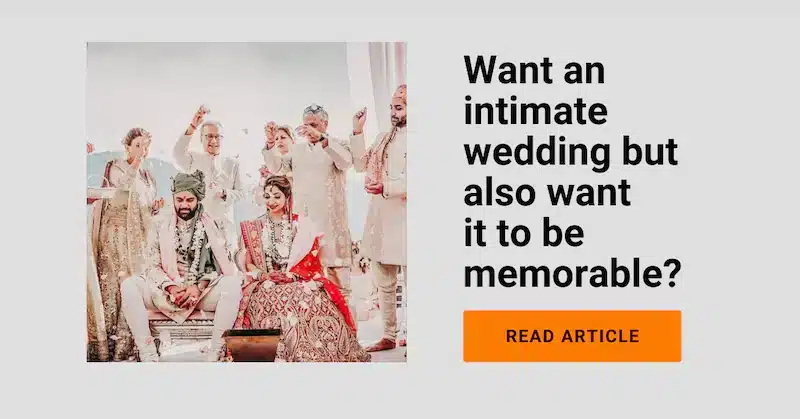 Article on ideas for intimate weddings