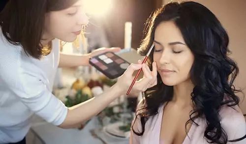 Makeup artist in wedding