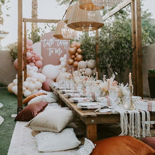 Boho themed prom party