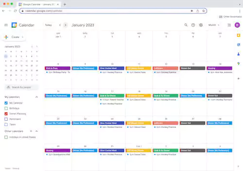 google calendar for event planning