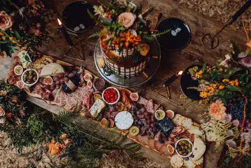 grazing table at a wedding